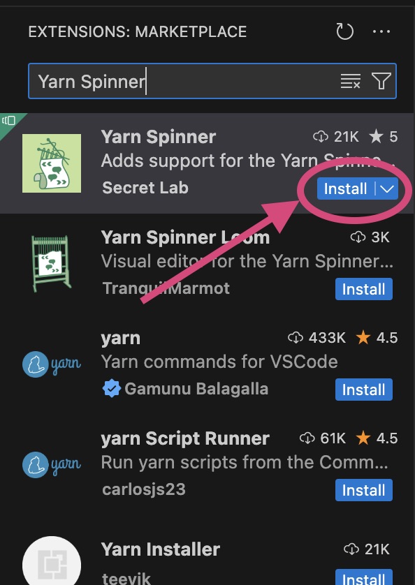 yarn extension